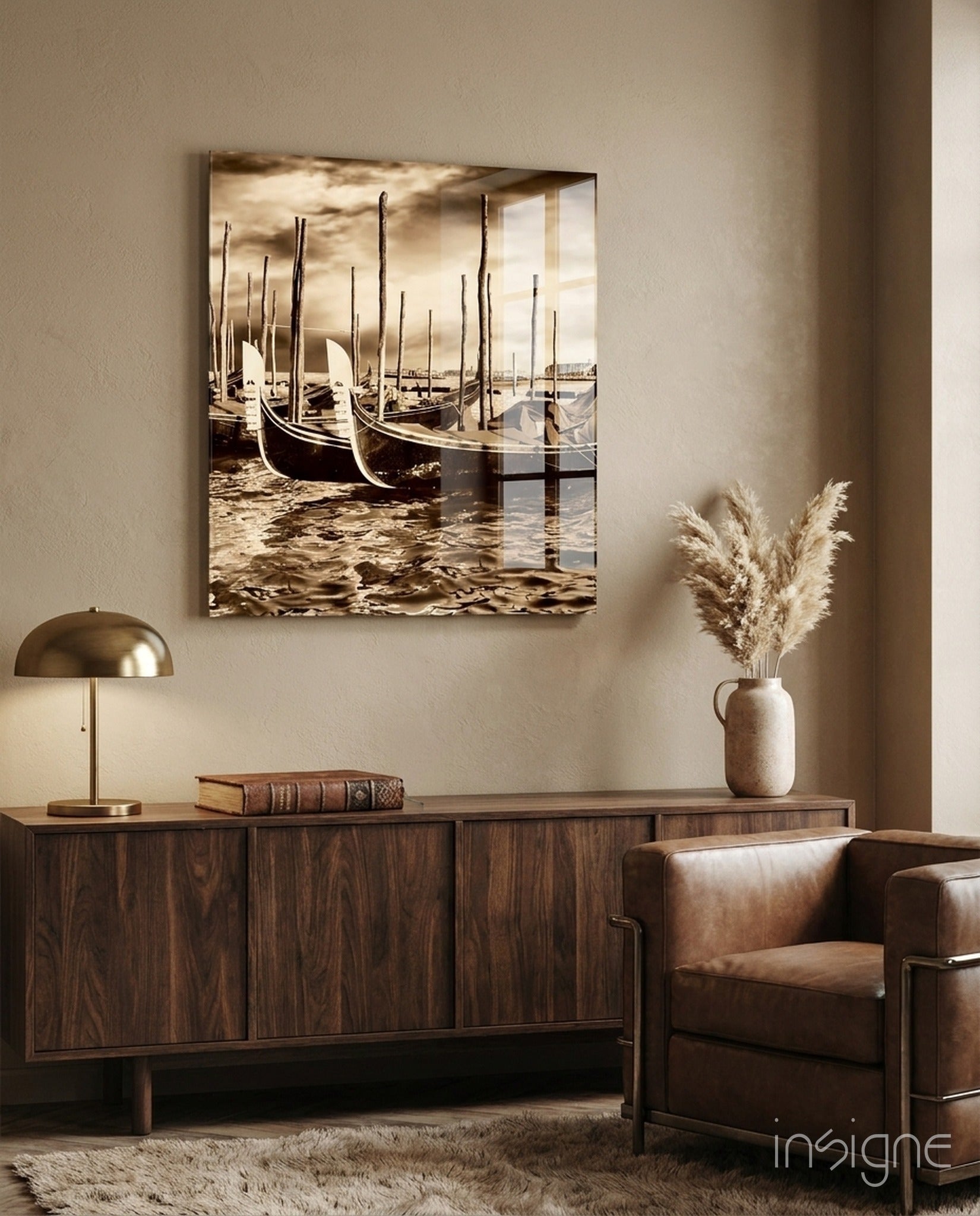 Venice Glass Wall Art - Lifestyle preview in a designer interior