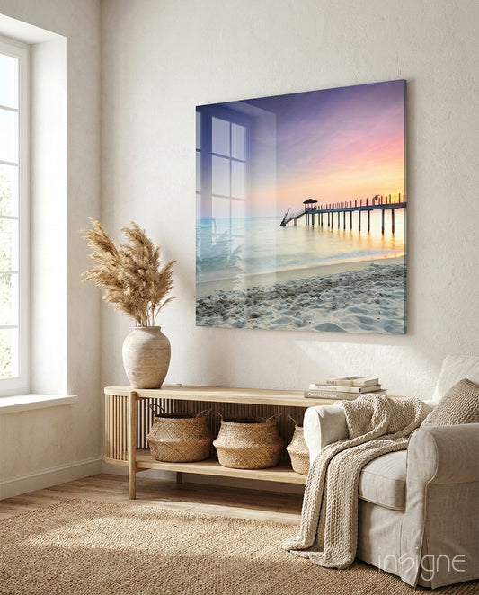 Dock Glass Wall Art - Lifestyle preview in a designer interior