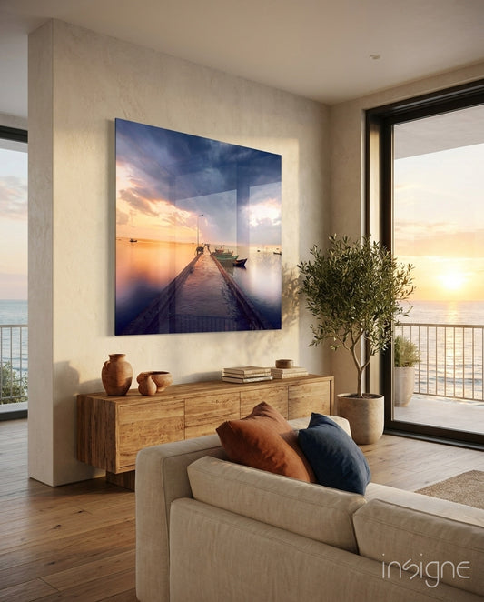 Dock Glass Wall Art - Lifestyle preview in a designer interior