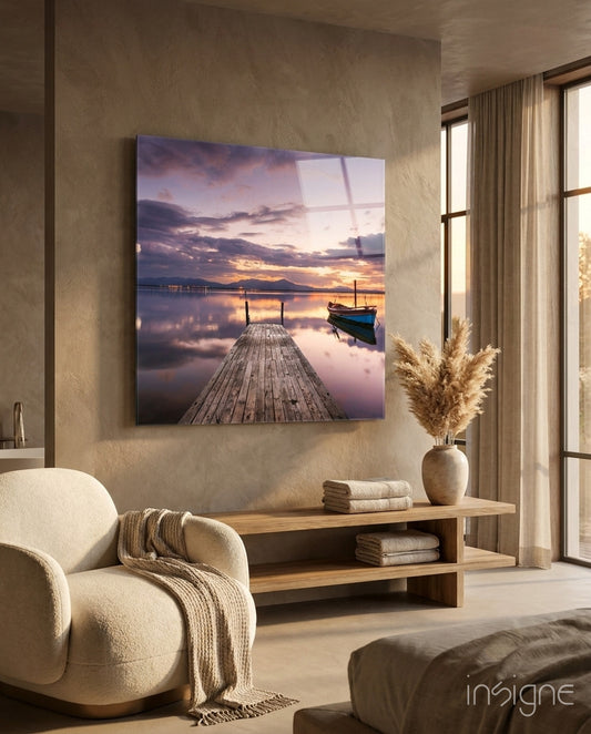 Dock Glass Wall Art - Lifestyle preview in a designer interior