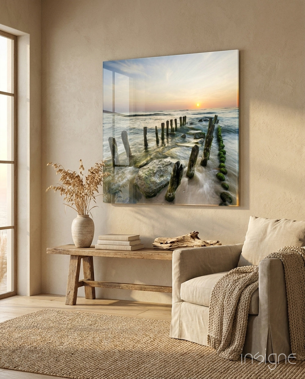 Dock Glass Wall Art - Lifestyle preview in a designer interior