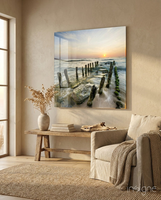 Dock Glass Wall Art - Lifestyle preview in a designer interior