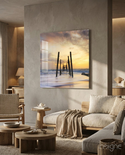 Dock Glass Wall Art - Lifestyle preview in a designer interior