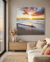 Sunset Glass Wall Art - Lifestyle preview in a designer interior