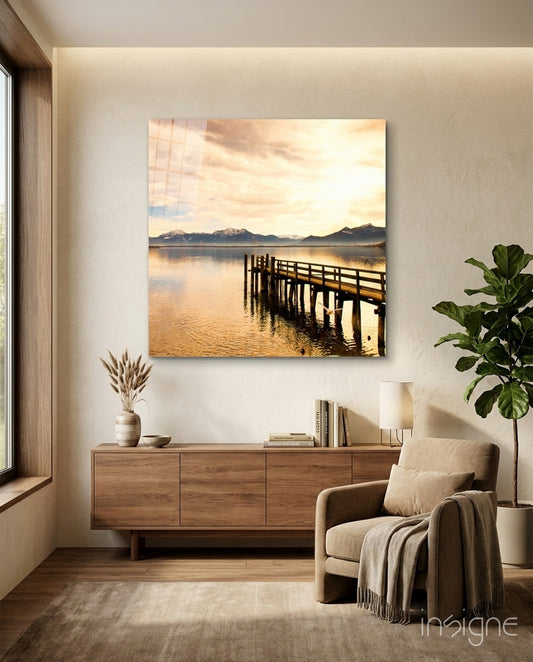 Dock Glass Wall Art - Lifestyle preview in a designer interior