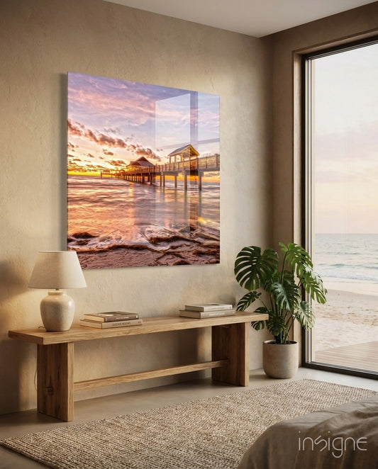 Dock Glass Wall Art - Lifestyle preview in a designer interior
