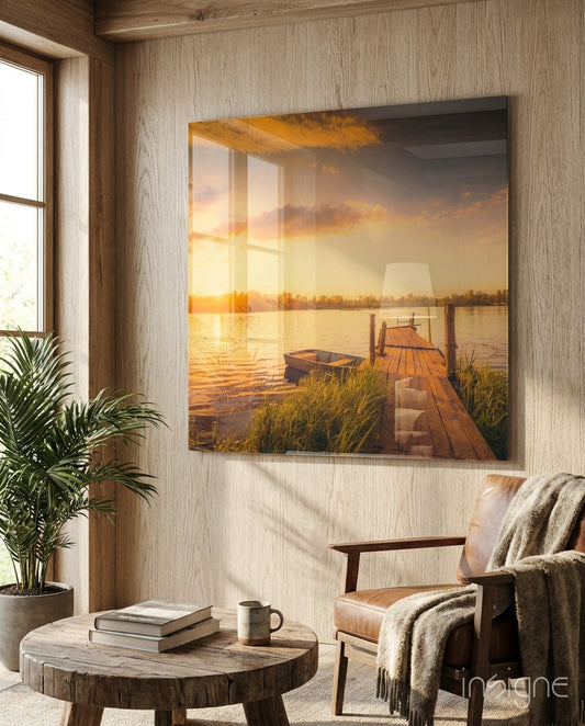 Dock Glass Wall Art - Lifestyle preview in a designer interior