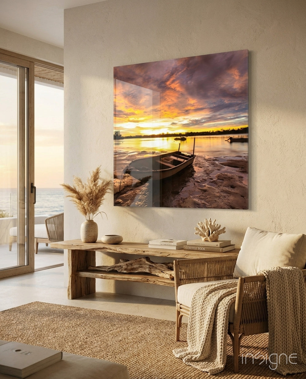 Boat Glass Wall Art - Lifestyle preview in a designer interior