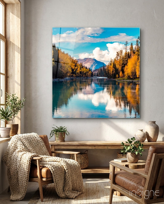 Lake Glass Wall Art - Lifestyle preview in a designer interior