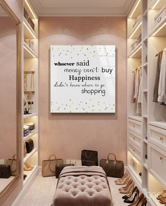 Shopping Glass Wall Art - Lifestyle preview in a designer interior