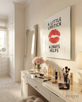 Lipstick Glass Wall Art - Lifestyle preview in a designer interior