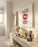 Lipstick Glass Wall Art - Lifestyle preview in a designer interior