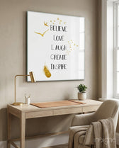To Believe Glass Wall Art - Lifestyle preview in a designer interior