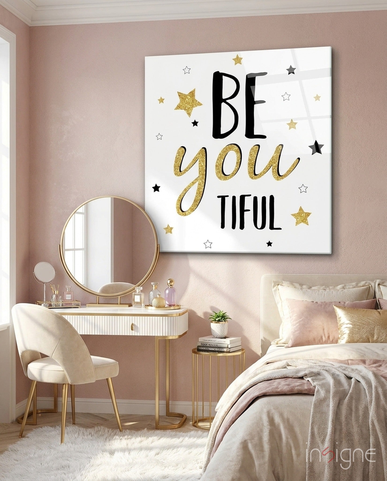 You Are Great Glass Wall Art - Lifestyle preview in a designer interior
