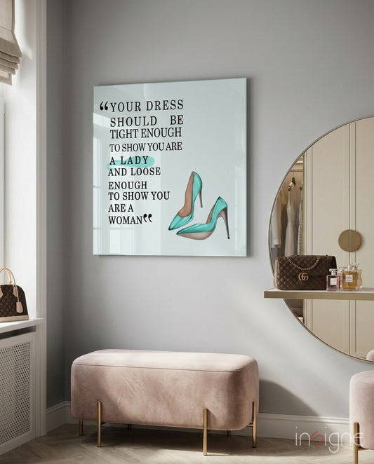 Dress Glass Wall Art - Lifestyle preview in a designer interior