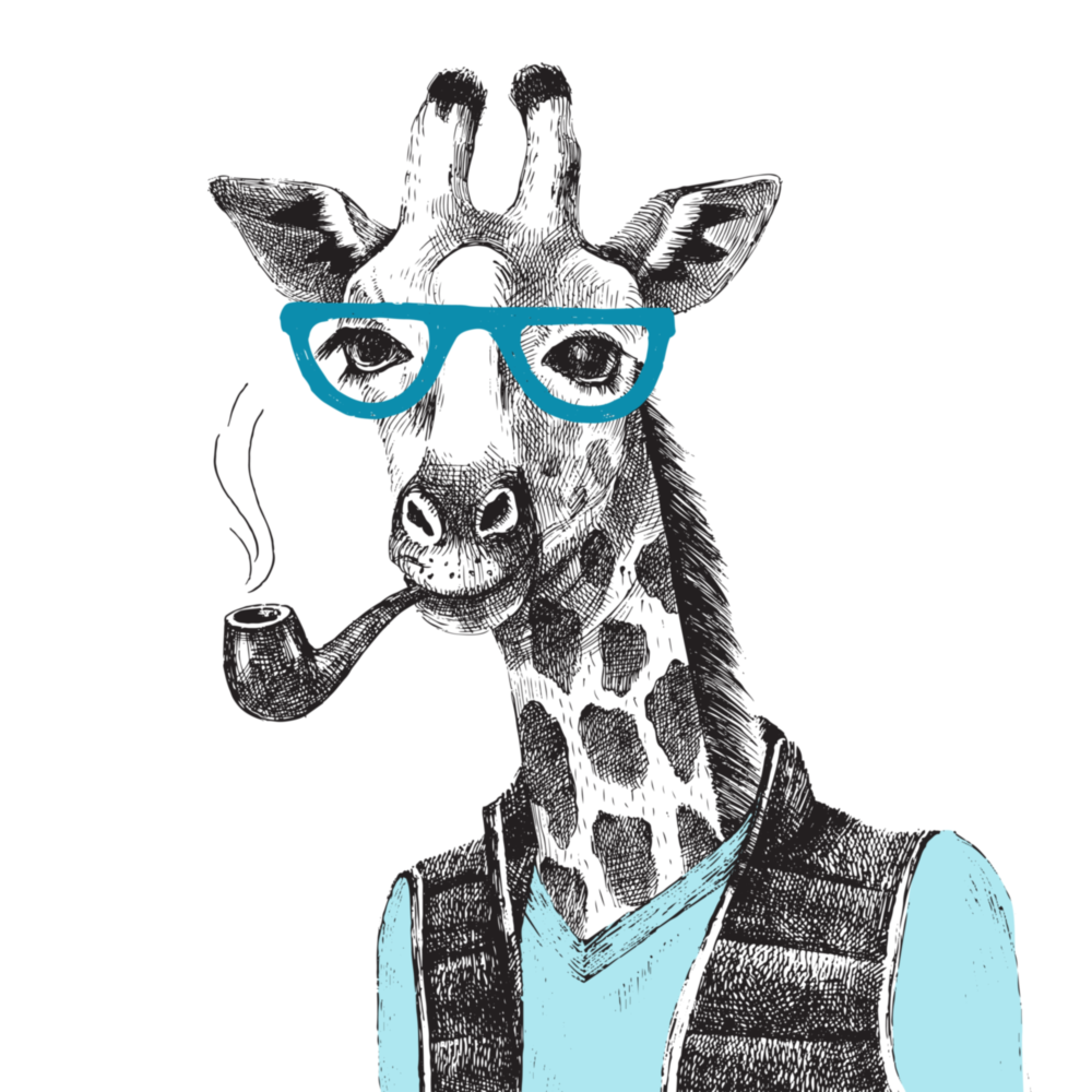 Mr. Giraffe Glass Wall Art