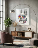Dog Glass Wall Art - Lifestyle preview in a designer interior