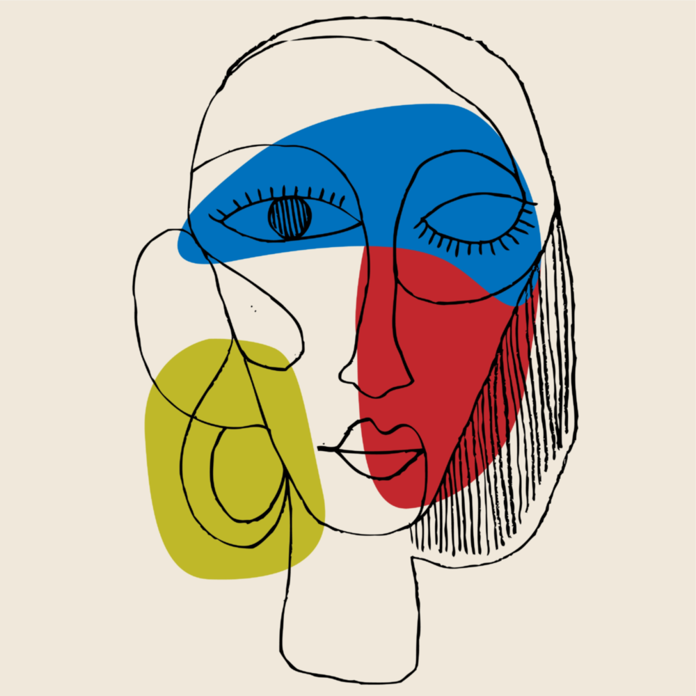 Lineart Face Glass Wall Art