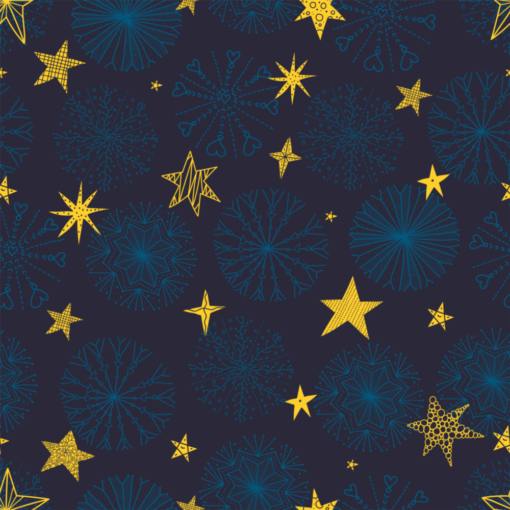 Snow and Stars Glass Wall Art