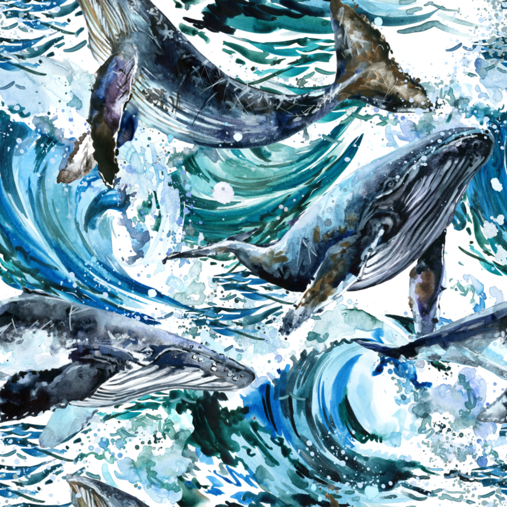 Dance of the Whales Glass Wall Art