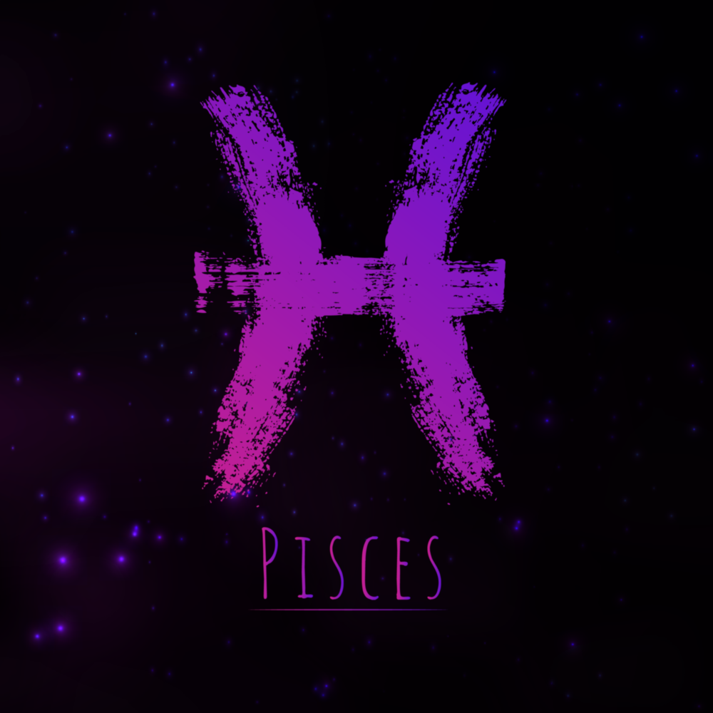 Horoscopes - Pisces Glass Wall Art