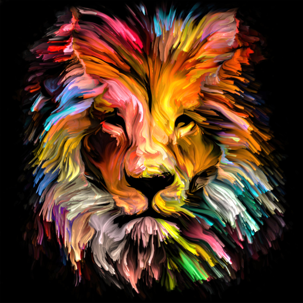 Yellow Lion Glass Wall Art
