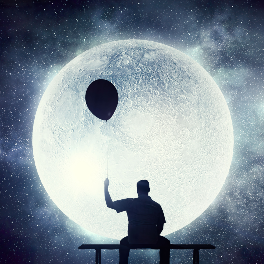 Full Moon Glass Wall Art
