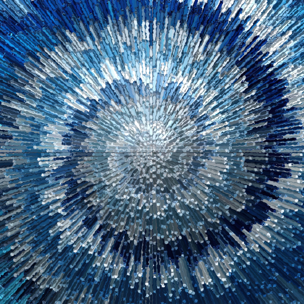Cycle of Blue Glass Wall Art