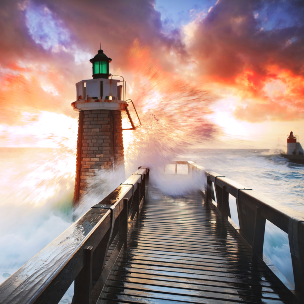 Lighthouse Glass Wall Art