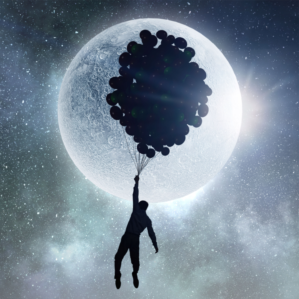 Full Moon Glass Wall Art
