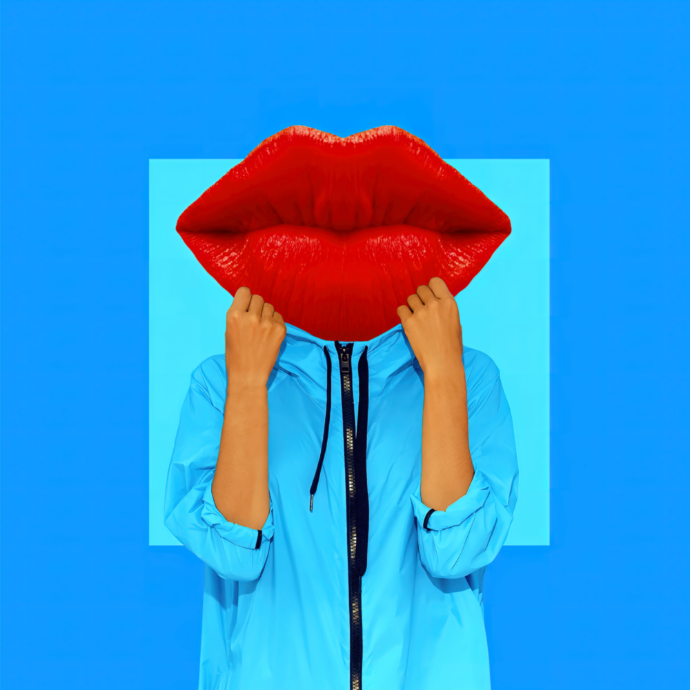 Lip Head Glass Wall Art