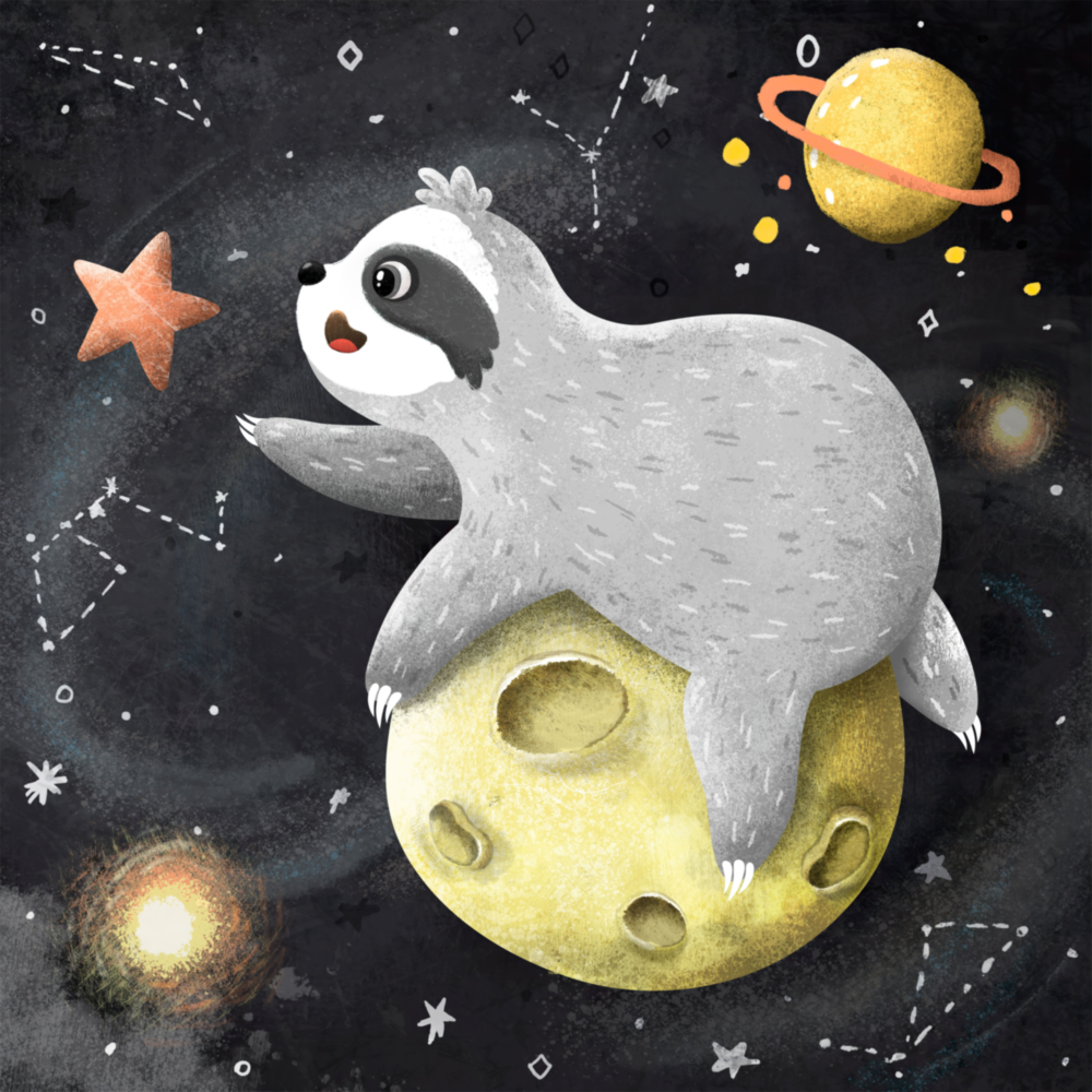 Laziness on the Moon Glass Wall Art
