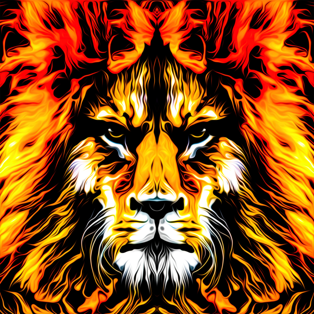 Lion Glass Wall Art