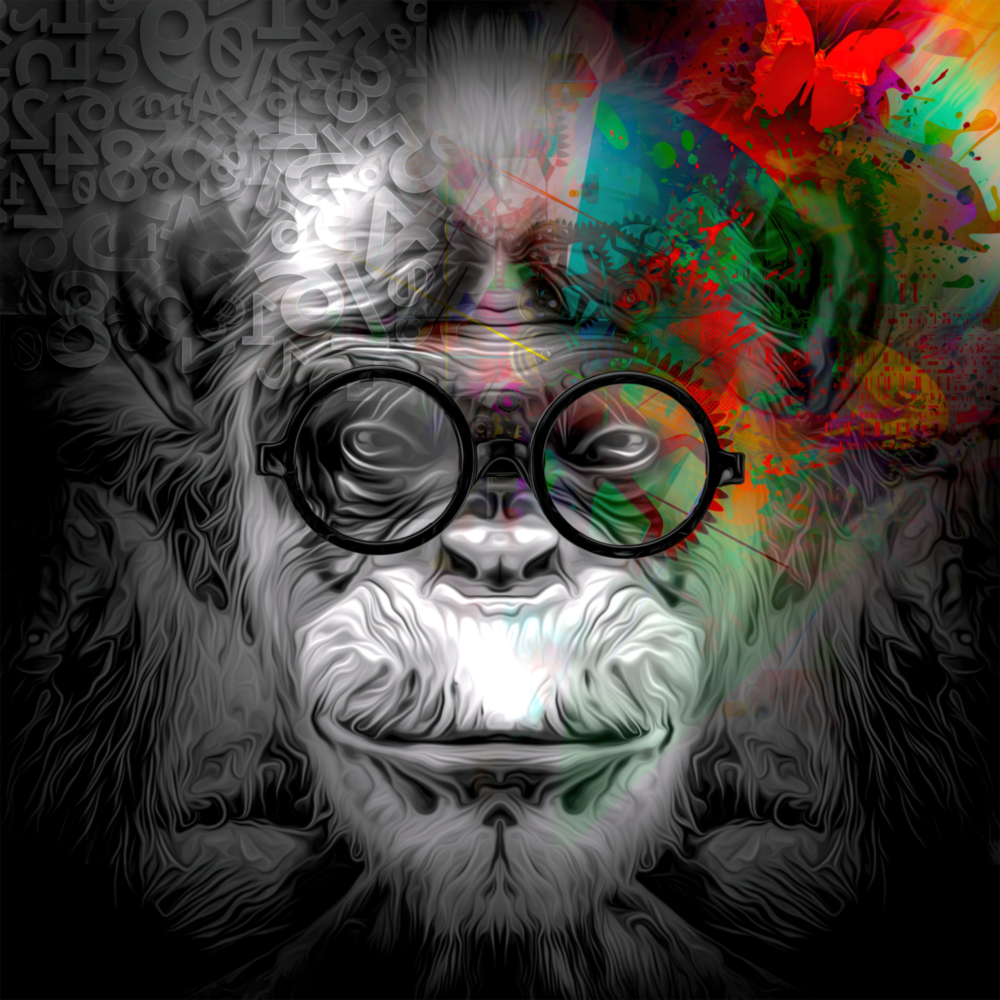 Wise Monkey Glass Wall Art