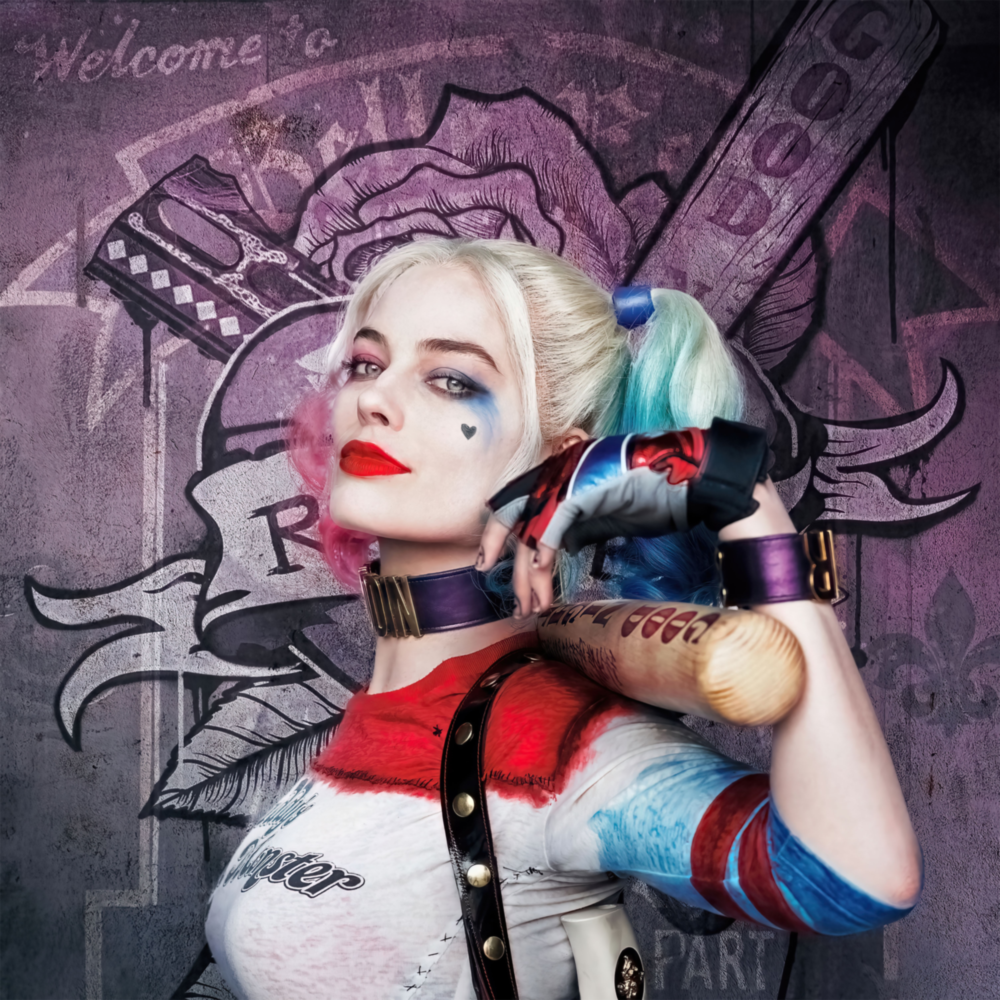 Harley Quinn Glass Wall Art