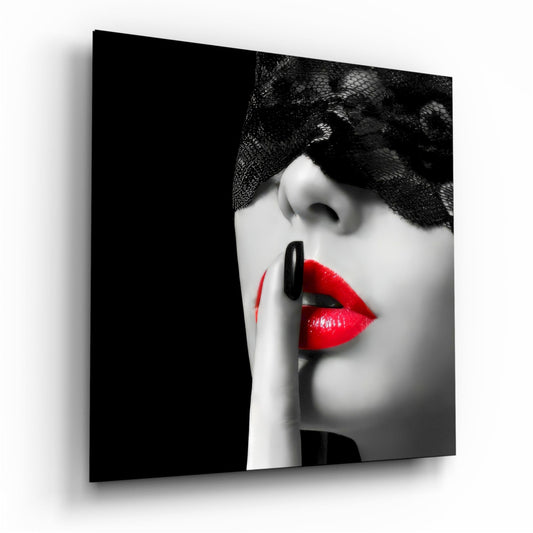 Red Lips Glass Wall Art.