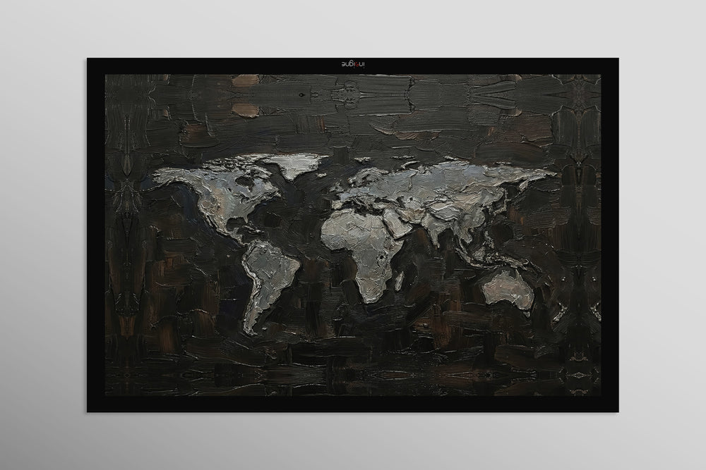 Titanium Terra Impasto — 3D Haptic Embossed High-Gloss Luxury Wall Art