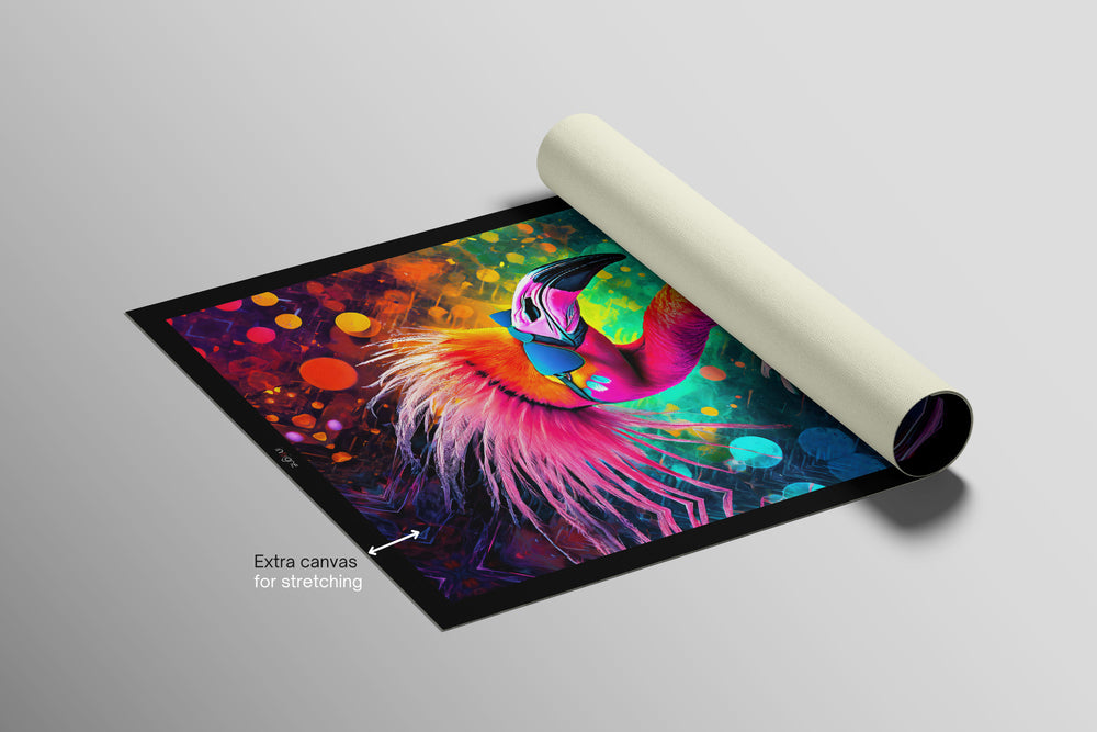 Electric Flamingo Groove — 3D Haptic Embossed High-Gloss Luxury Wall Art