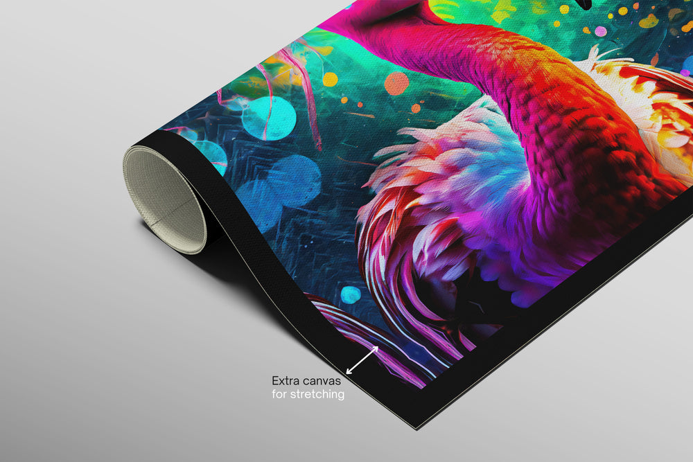Electric Flamingo Groove — 3D Haptic Embossed High-Gloss Luxury Wall Art