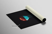 Crimson & Cyan Drip — 3D Haptic Embossed High-Gloss Luxury Wall Art