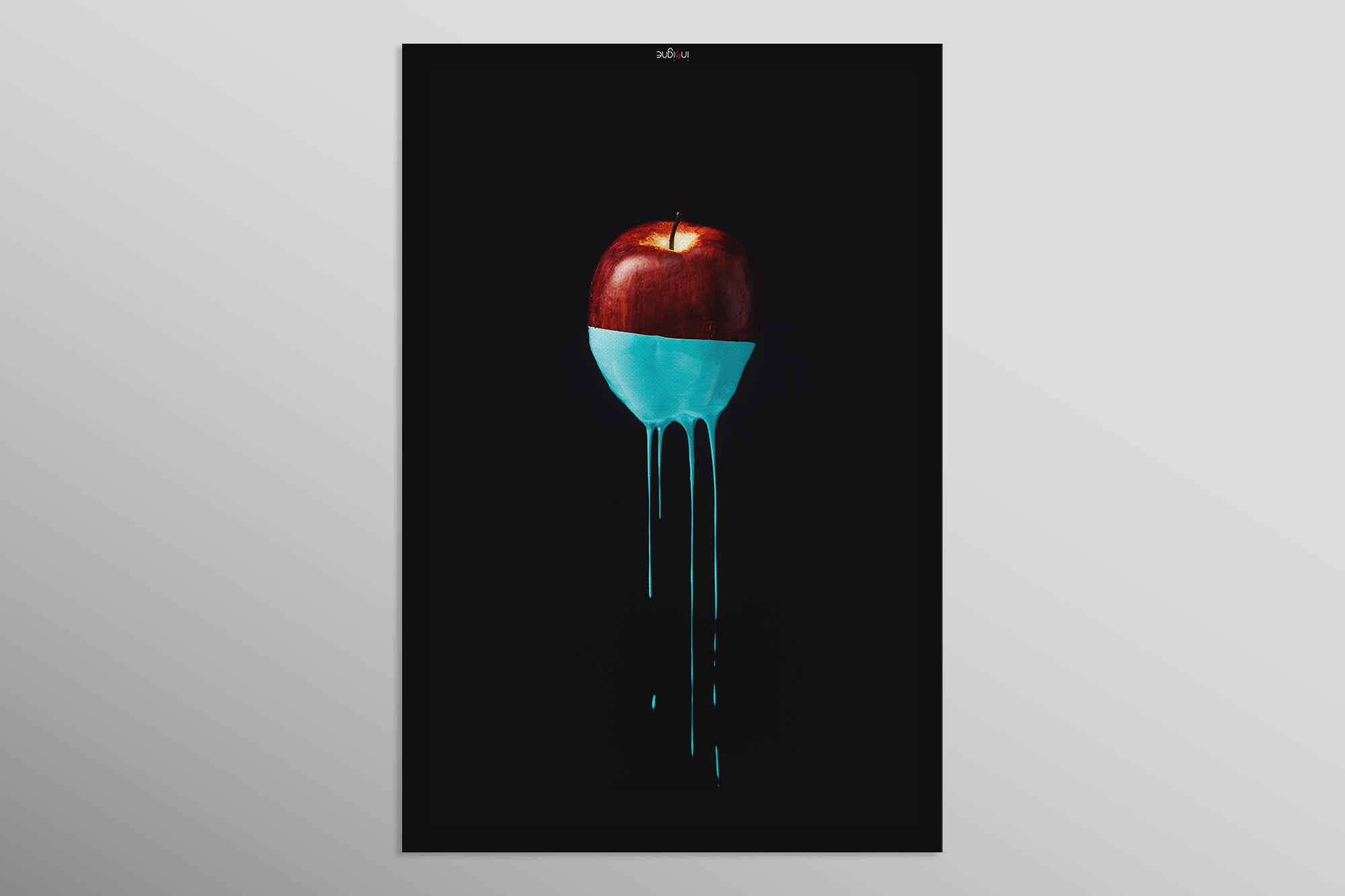 Crimson & Cyan Drip — 3D Haptic Embossed High-Gloss Luxury Wall Art