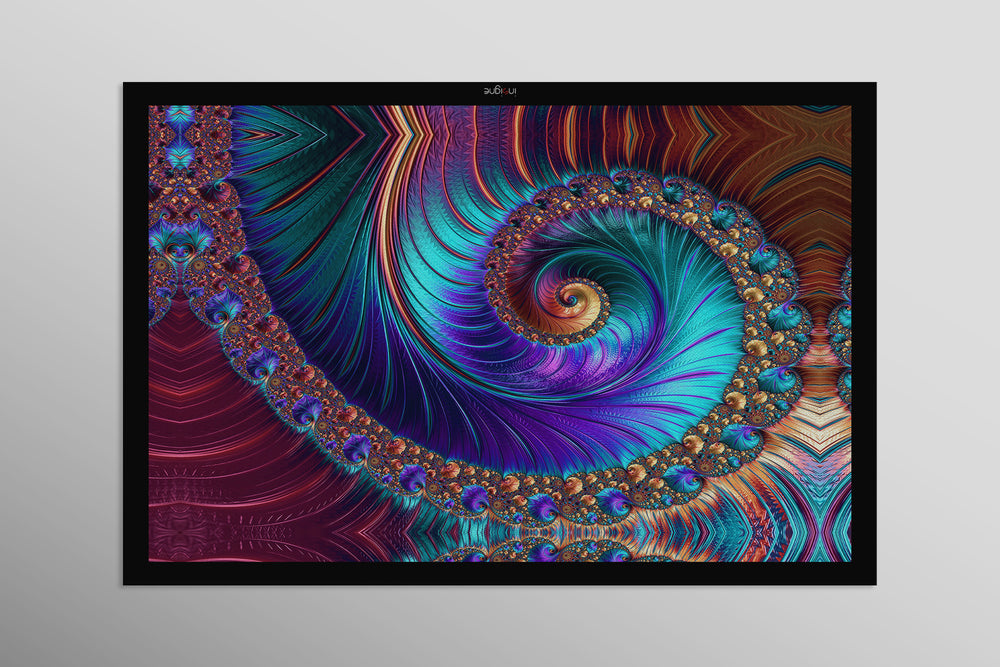 Aurora Spiral Luxe — Impression haptique en relief 3D + laque ultra-brillante