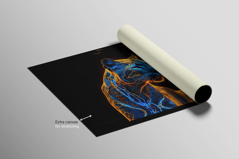 Pulso pantera neón — Arte mural de lujo 3D háptico en relieve de alto brillo