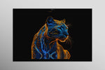 Pulso pantera neón — Arte mural de lujo 3D háptico en relieve de alto brillo