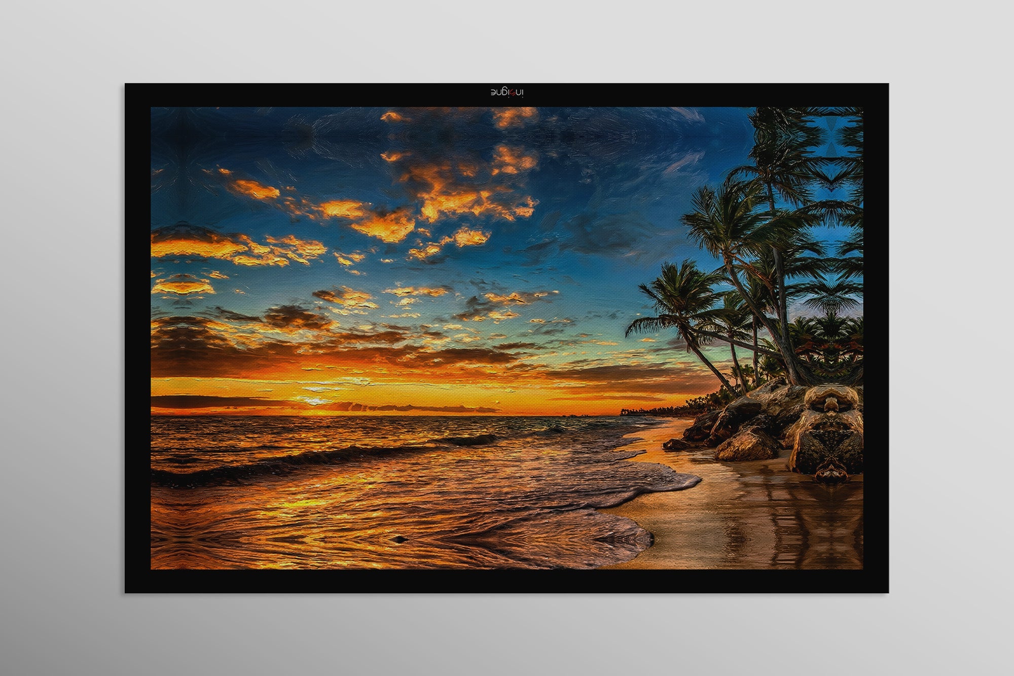 Tropic Dusk Symphony - Haptic 3D Embossed + High-Gloss Lacquer Print