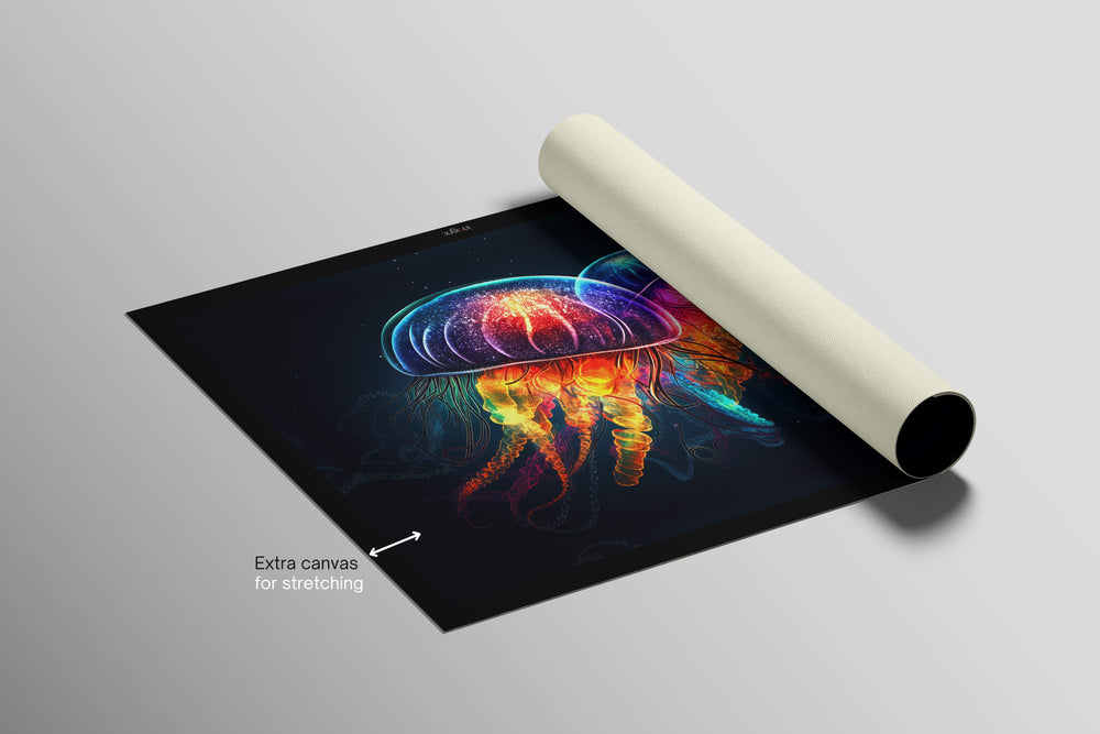 Dúo luminiscente de las profundidades — Arte mural de lujo 3D háptico en relieve de alto brillo