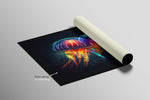 Dúo luminiscente de las profundidades — Arte mural de lujo 3D háptico en relieve de alto brillo