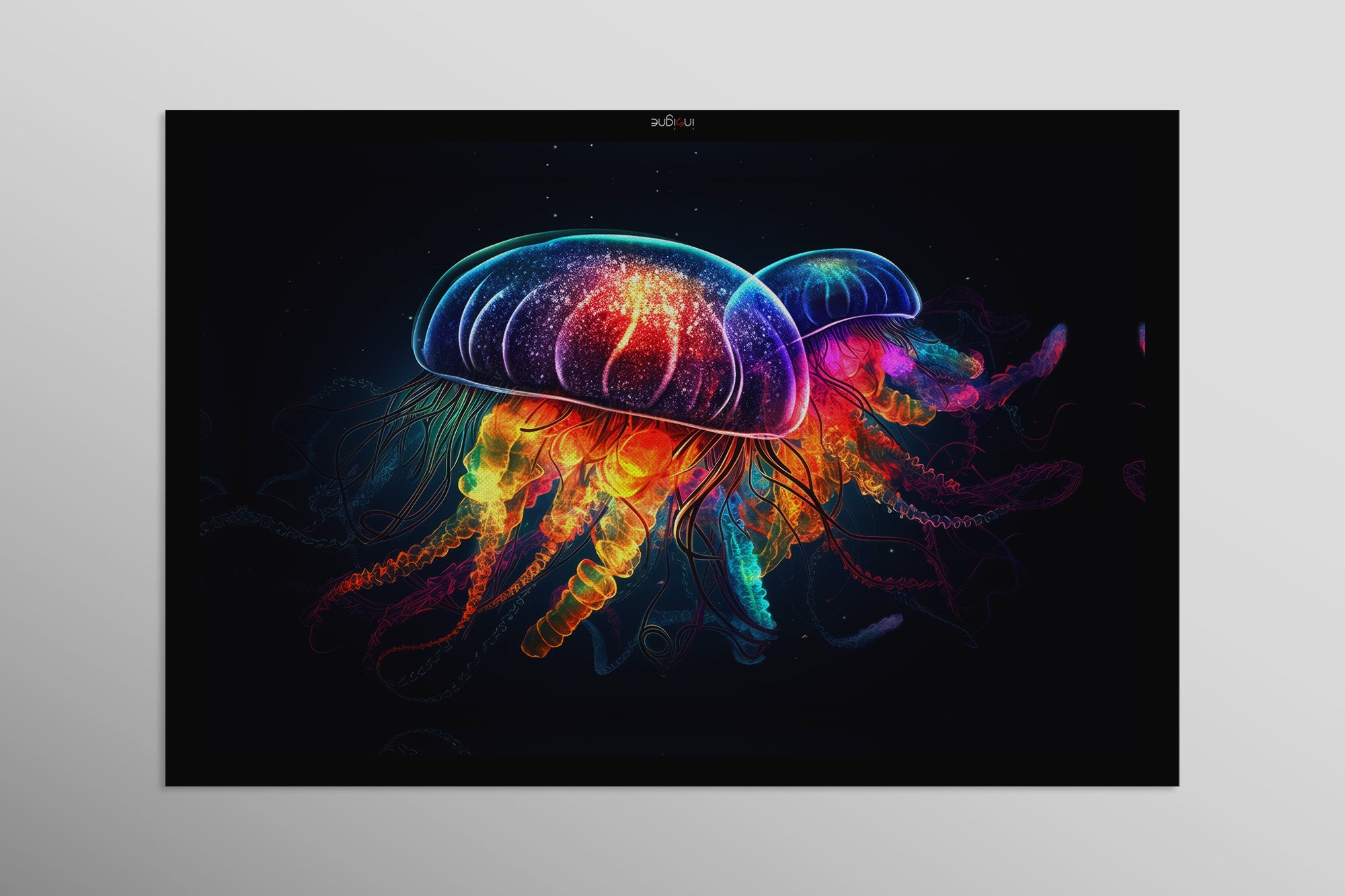 Luminescent Deep-Sea Duo — 3D Haptic Embossed High-Gloss Luxury Wall Art