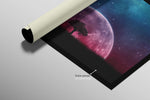 Soledad lunar cósmica — Arte mural de lujo 3D háptico en relieve de alto brillo