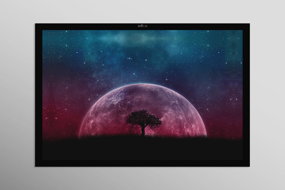 Soledad lunar cósmica — Arte mural de lujo 3D háptico en relieve de alto brillo